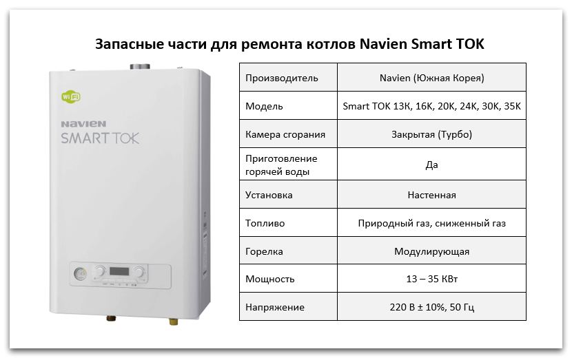 Запчасти Navien Smart TOK для котлов Купить запчасти для котлов Navien Smart TOK в Кемерово